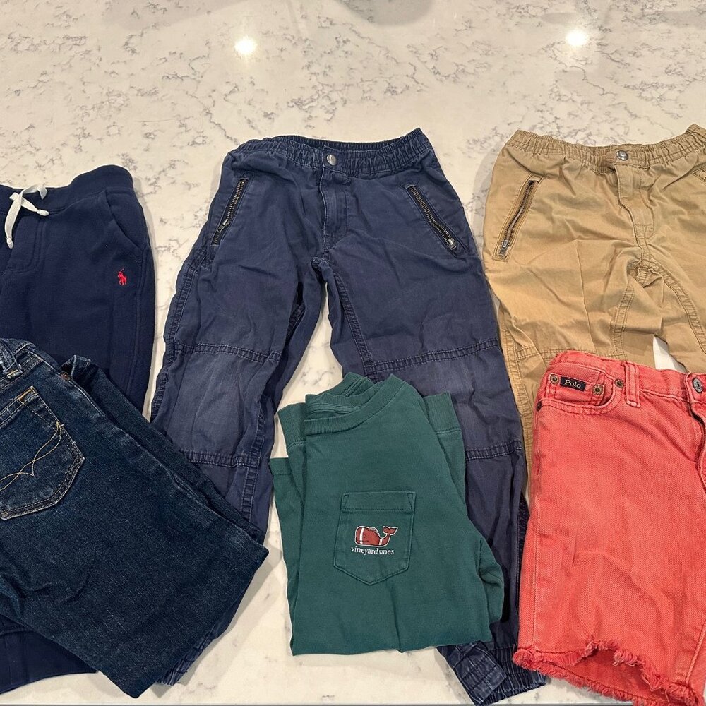 POLO Ralph Lauren LOT of Boys sz. 5 bottoms & one Vineyard Vines T-shirt